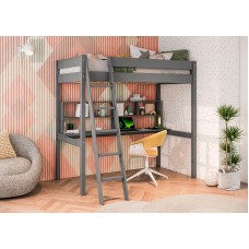 Trace Single Loft Bed Grey with Desk